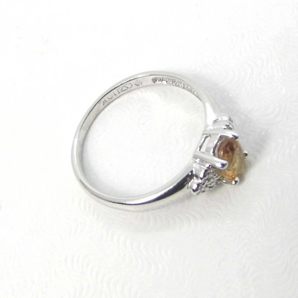 10KW Gold Yellow Oval TOPAZ Diamond Ring - Picture 6 of 7